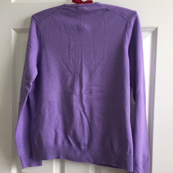 Lands’ End lavender cotton/nylon knit cardigan size XS - Picture 3 of 6